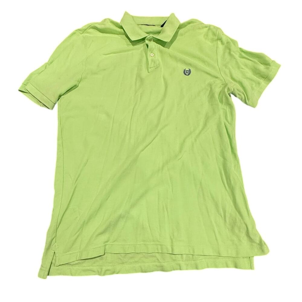 Chaps Men's Lime Green Short Sleeve Pullover Solid Pique Polo Shirt Size XL